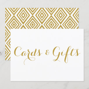 Gold Modern Calligraphy Cards & Gifts Wedding Sign