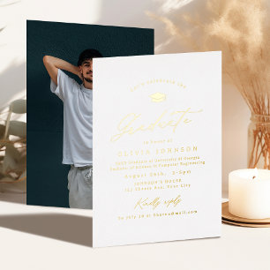 Gold Modern Calligraphy Simple Photo Graduation