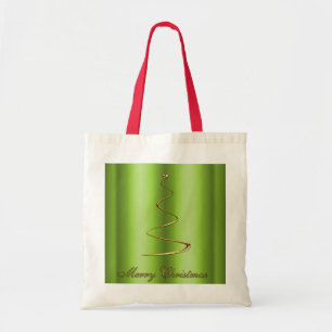 Gold Modern Christmas Tree Tote Bag