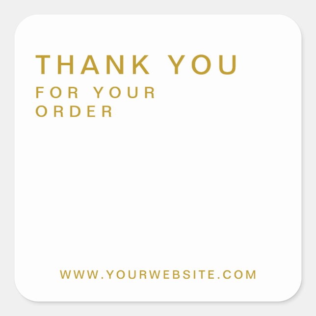 Gold Modern Custom Thank you Business Label (Front)