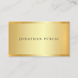 Gold Modern Elegant Minimalist Template Simple Business Card