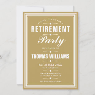 Gold Modern Elegant Retirement Party Invitation