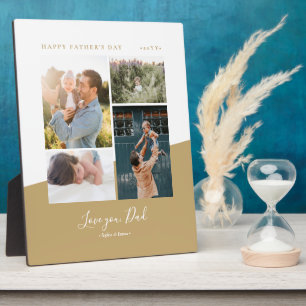 Gold Modern Father's day gift Photo Collage Plaque