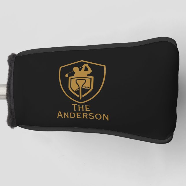 Gold Modern Golf Head Cover (Front)