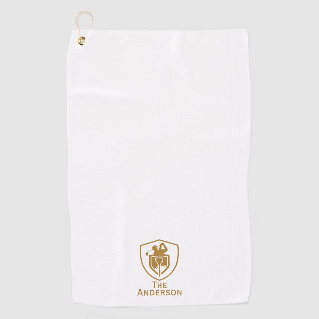 Gold Modern Golf Towel (Front)