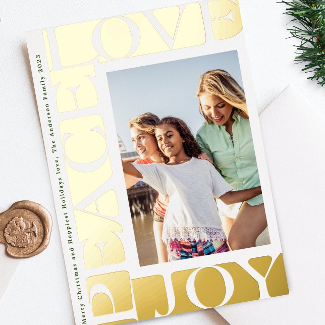 gold modern LOVE PEACE JOY  one photo frame (Creator Uploaded)