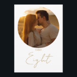 Gold Modern Minimalist Script Table Number<br><div class="desc">These gold minimalist elegant script double-sided photo table numbers are perfect for all celebrations. Designed by Thisisnotme©</div>