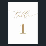 Gold Modern Minimalist Table Number<br><div class="desc">Beautiful,  elegant,  modern and minimalist,  table number card. Fully customisable. **PLEASE NOTE: To order,  simply adjust your table number and add each number to your cart separately. Then check out once you are finished.</div>