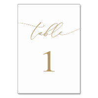 Gold Modern Minimalist Table Number