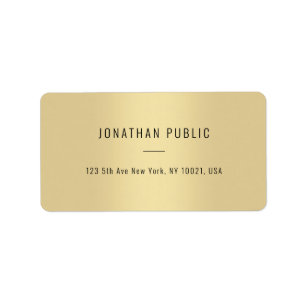 Gold Modern Minimalist Template Elegant Address Label
