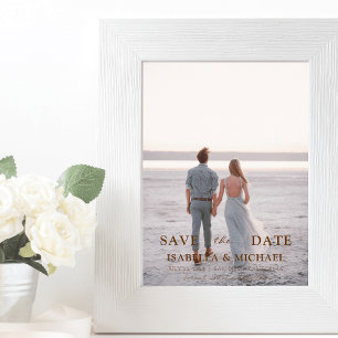 Gold Modern Photo Wedding Save The Date Magnet