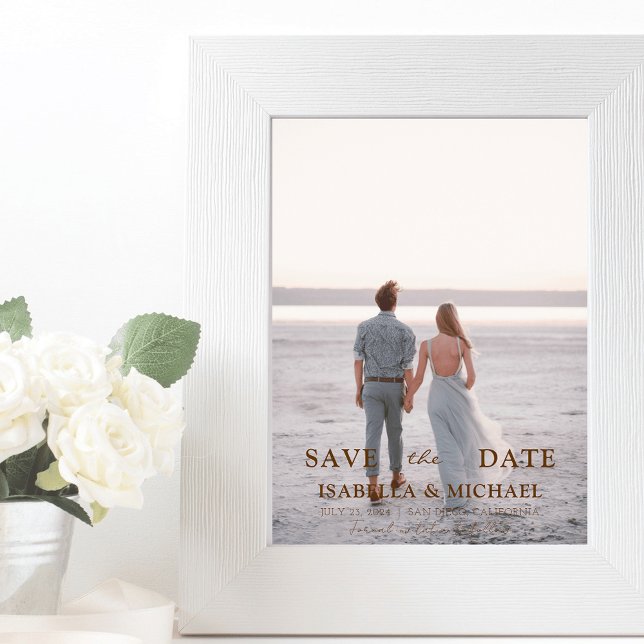 Gold Modern Photo Wedding Save The Date Magnet (Creator Uploaded)