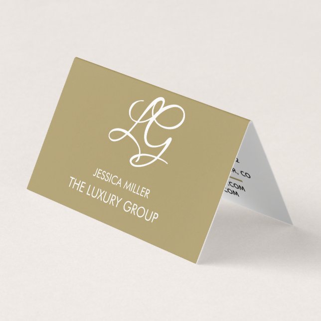 Gold Modern Professional Folded Business Card (Front)