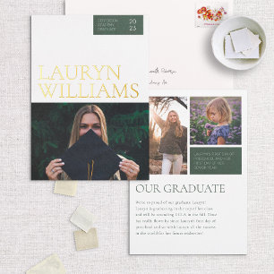 Gold Modern Professional Graduation Announcement