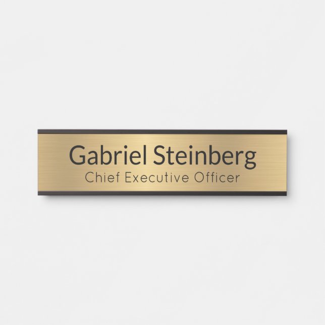 Gold Modern Professional Office Door Sign (Front)