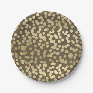Gold Modern Rustic Kraft Chic Elegant Trendy Paper Plate