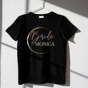 Gold modern scrip minimalist personalised brides T-Shirt