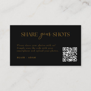 Gold Modern Script Capture The Love QR code  Enclosure Card