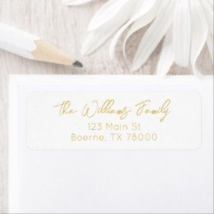 Gold Modern Script Return Address
