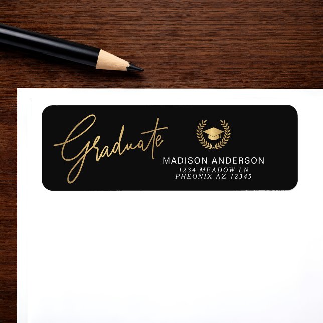 Gold Modern Script Simple Graduation  (Creator Uploaded)