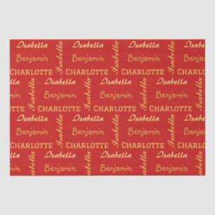 Gold Modern simple unique Calligraphy Family name Tissue Paper