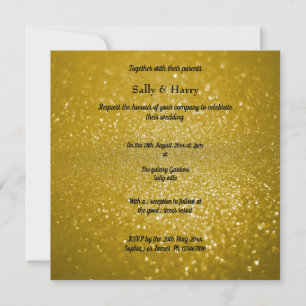 Gold Modern Sparkle Crystals Wedding Invitation