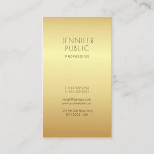 Gold Modern Trendy Beautiful Glamour Unique Business Card