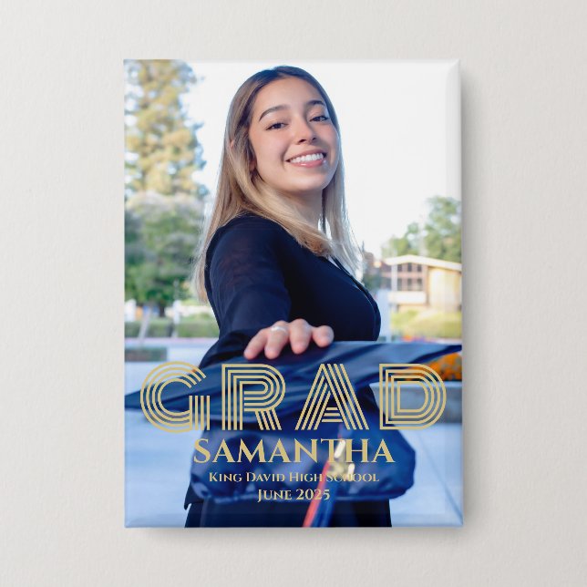 Gold Modern & Trendy Graduation Announcement (Front)