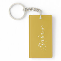 Gold Modern typography personalised  keychain