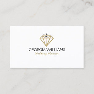 Gold Modern Wedding Diamond Illustration Business Card