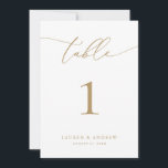 Gold Modern Wedding Event Table Numbers<br><div class="desc">Size 5x7 (**PLEASE NOTE: To order,  simply adjust your table number (and name/date) and add each number to your cart separately. Then check out once you are finished.) Beautiful,  elegant,  modern and minimalist,  table number card. Fully customizable with your names (or Event Name) and Date.</div>