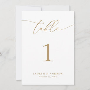 Gold Modern Wedding Event Table Numbers