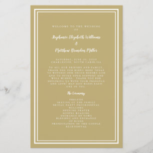 Gold Modern Wedding Script Budget Ceremony Program