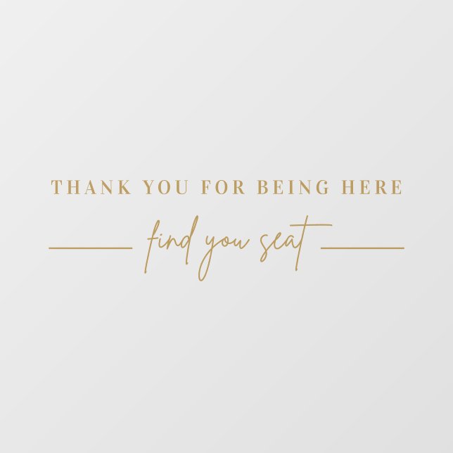 Gold Modern Wedding Seating Chart Mirror Decal  (Sheet)