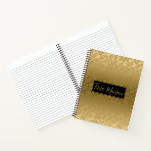 Gold Monochromatic Damasks Notebook