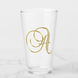 Gold Monogram A Glass