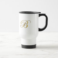 Gold Monogram B Coffee Mugs and Steins