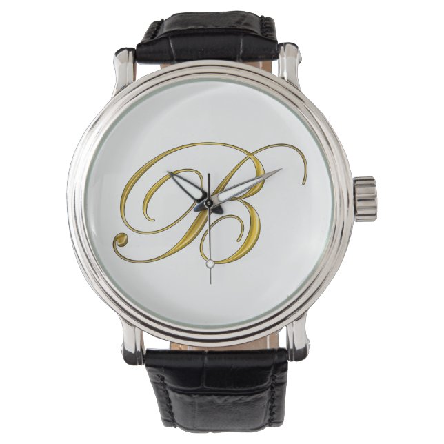 Gold Monogram B Custom Watches (Front)