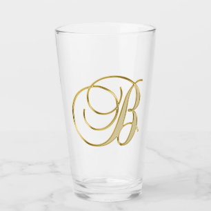 Gold Monogram B Glass