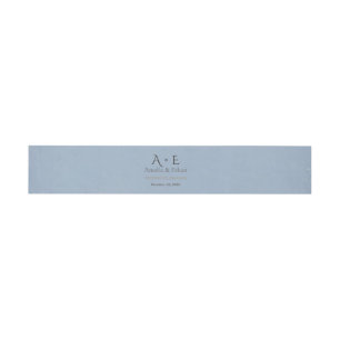 Gold Monogram Belly Band Wedding Wrap Invitation Belly Band