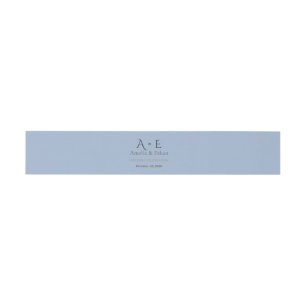 Gold Monogram Belly Band   Wedding Wrap Invitation Belly Band