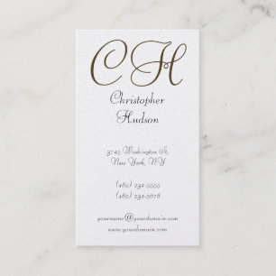 Gold Monogram Calligraphy Script Business Card