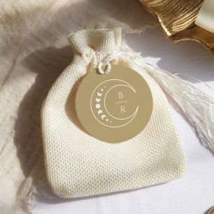 Gold Monogram Celestial Monogram Wedding Favour Tags