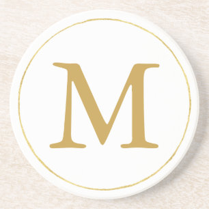 Gold Monogram Coaster