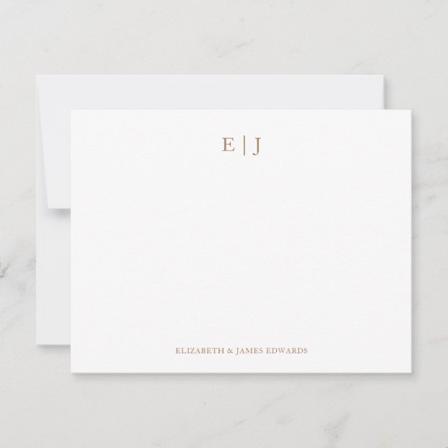 Gold Monogram Couple Initials Personalised Card (Front)
