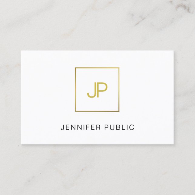 Gold Monogram Creative Design Modern Professional Business Card (Front)