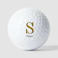 Gold Monogram Custom Name Initial Golf Balls