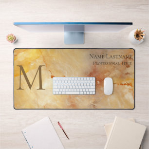 Gold Monogram Desk Mat