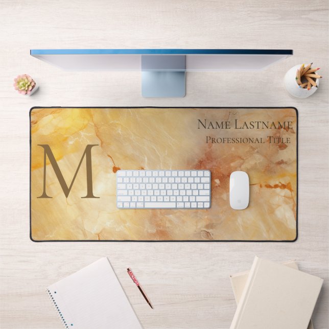 Gold Monogram Desk Mat (Office 1)