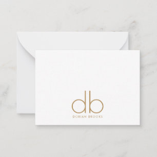 Gold Monogram Elegant Minimal Classic Modern Card